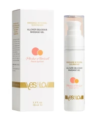 Универсальный массажный гель-смазка Allover Delicious Massage Gel с ароматом персика и аброкоса - 50 мл.
